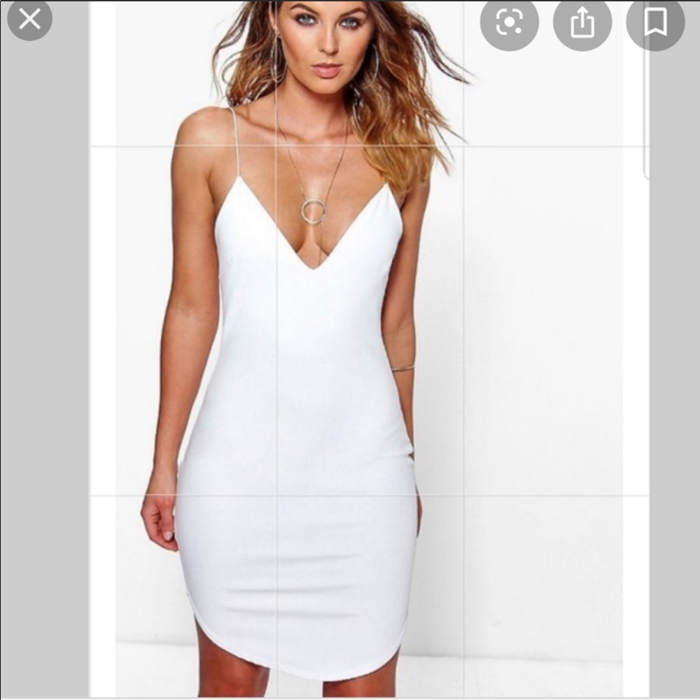 Boohoo strappy dress with rounded hem